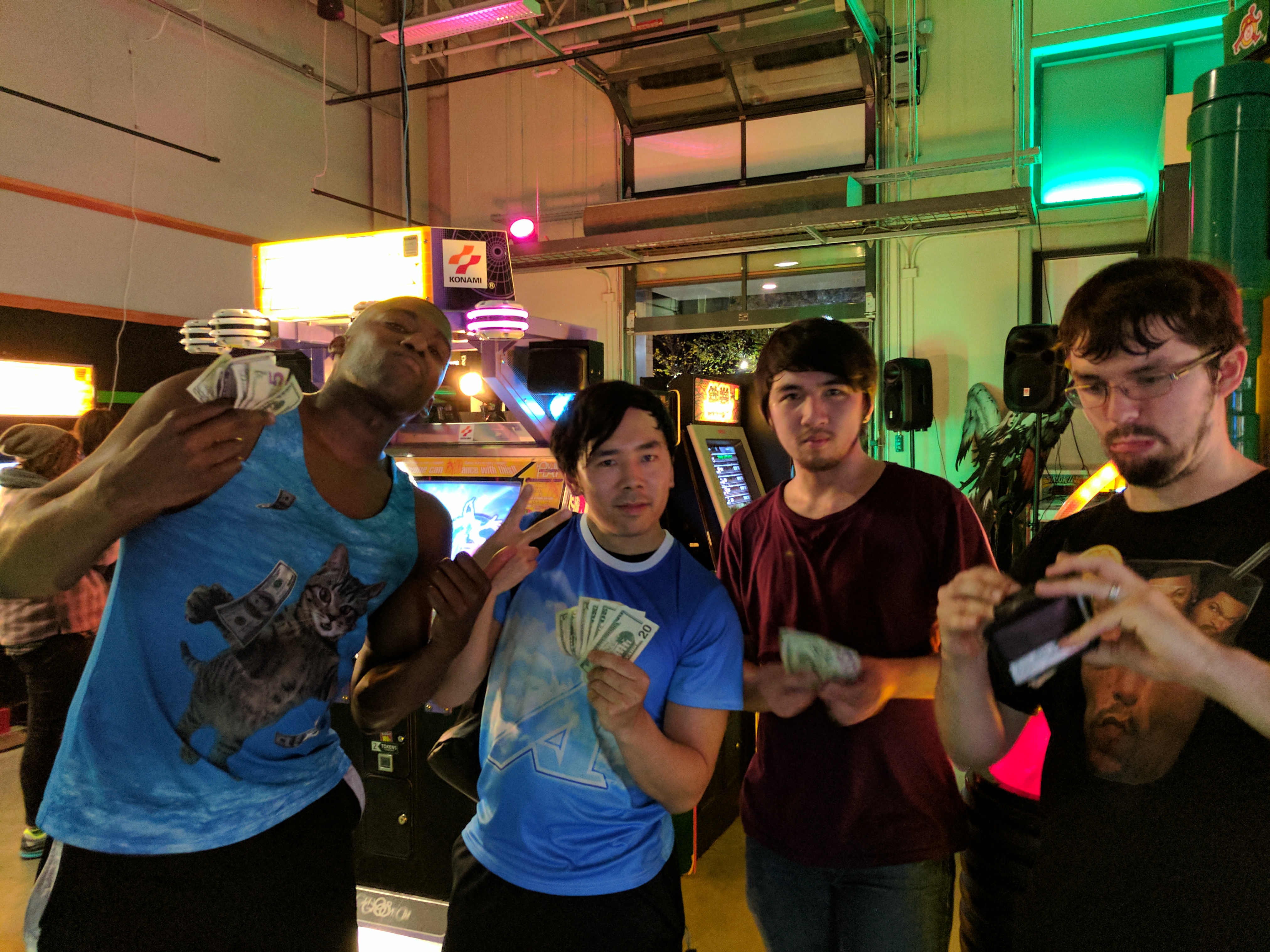 DDR(2014) Top 4 winners left to right: Nick Payne (3rd), David Lee (1st), Loc (2nd), Nick St. Pierre (4th)