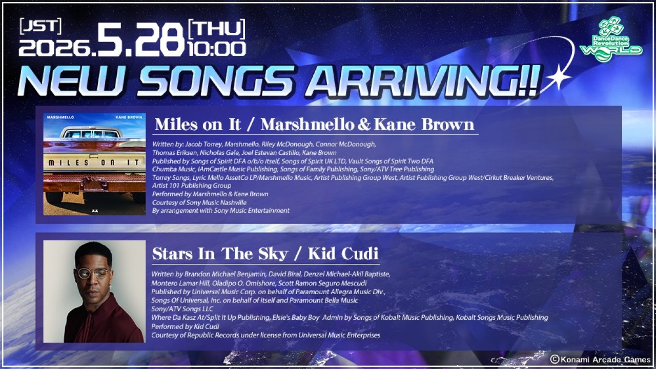 DDR WORLD] New Western Licensed Songs Arriving 5/28 – DDRCommunity